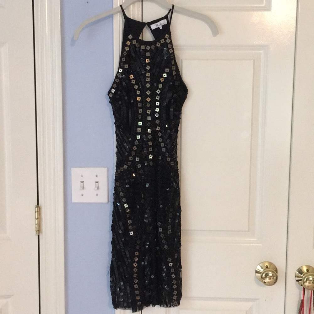 Parker black sequin dress